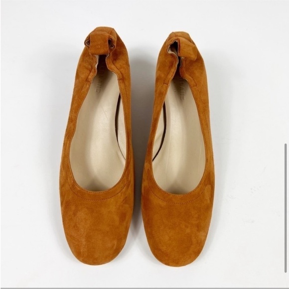 Everlane The Italian Leather Day Heel Cognac Suede Tan Size 6.5 NEW - Picture 3 of 8